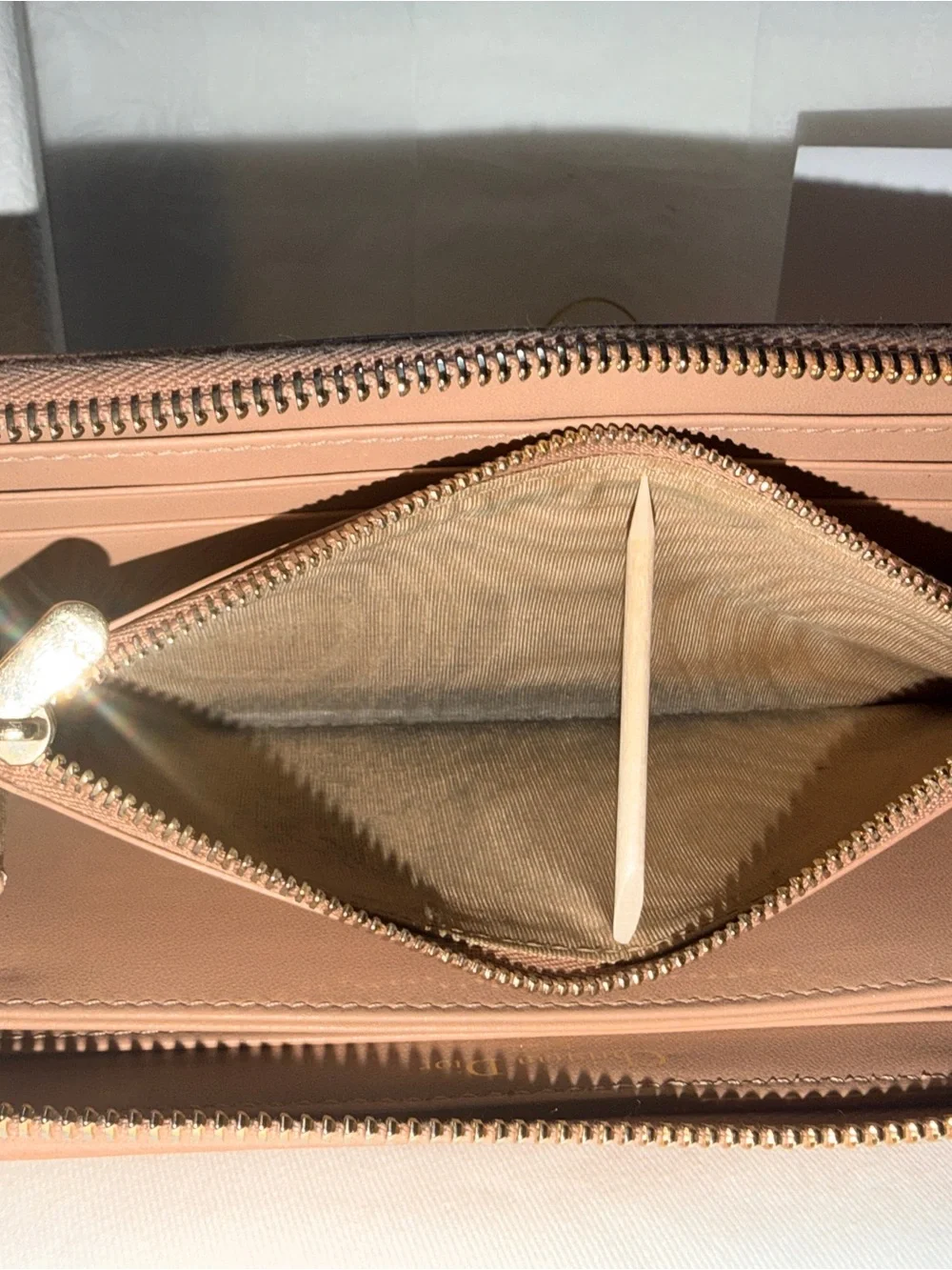 Dior Zip-Around Leather Wallet in Blush Pink